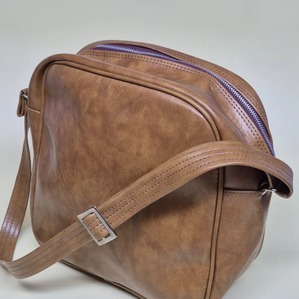Airway Industries Brown Faux Leather Carry-On Luggage Vintage c.1960-70